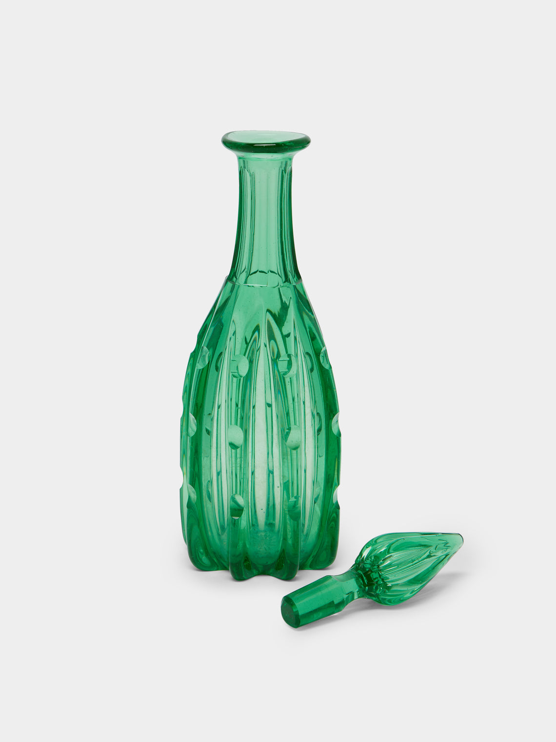 Antique and Vintage - 1930s Arts & Crafts Lens-Cut Glass Decanter (Set of 2) -  - ABASK