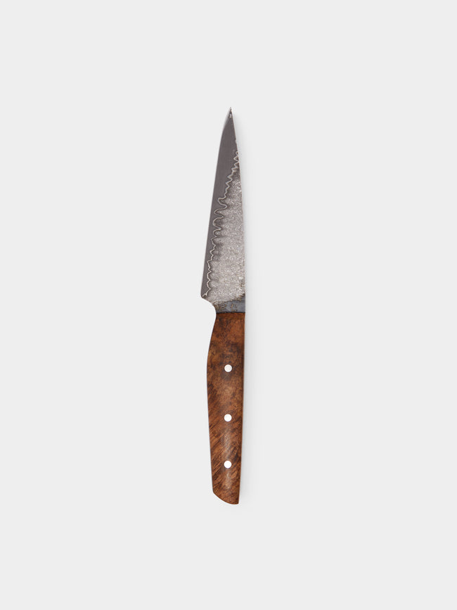 Bodman Blades - Hand-Forged Teak Burl and Damascus Steel Paring Knife -  - ABASK - 