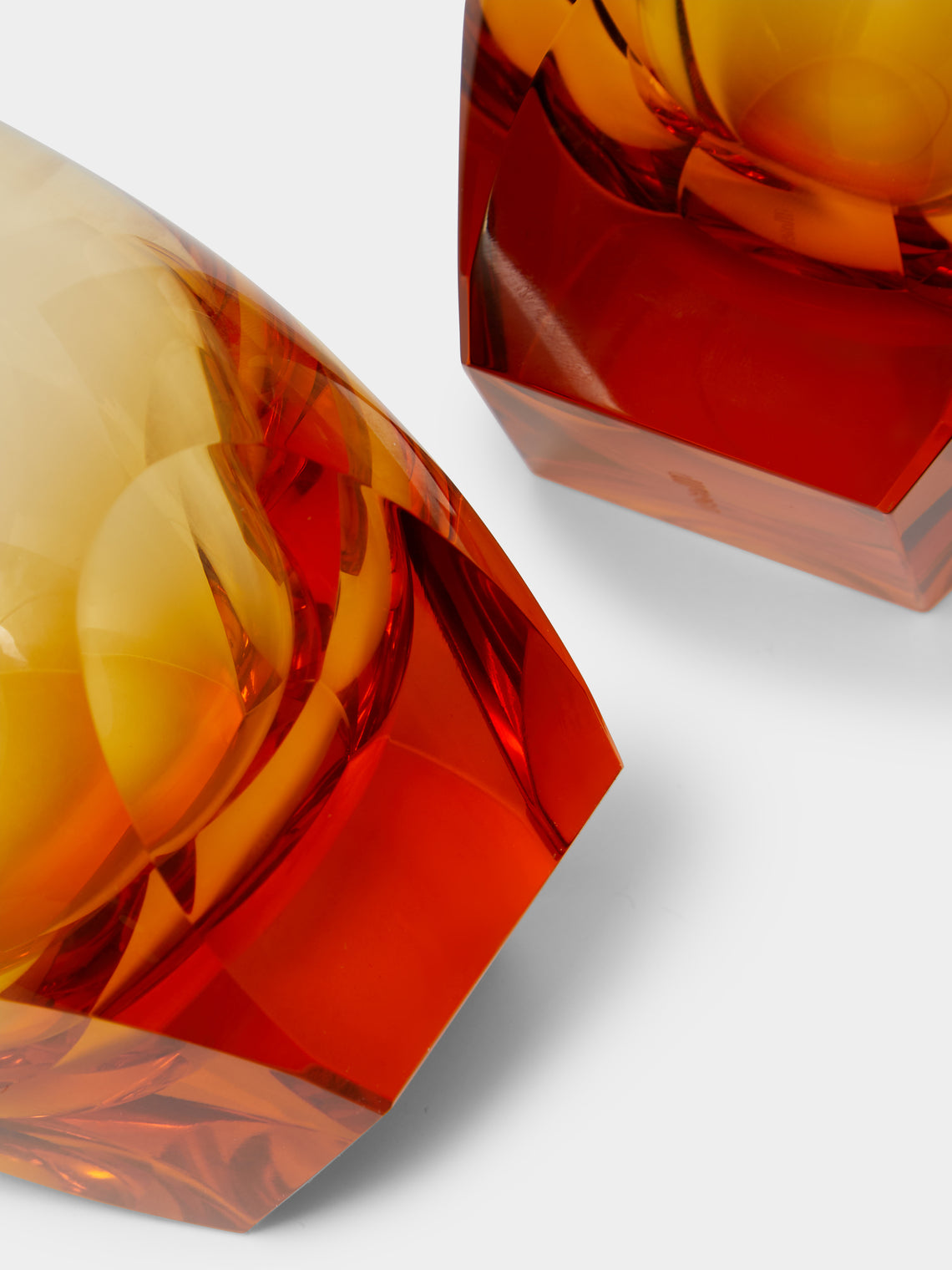 Moser - Bar Hand-Blown Crystal Whiskey Glasses (Set of 2) - Orange - ABASK