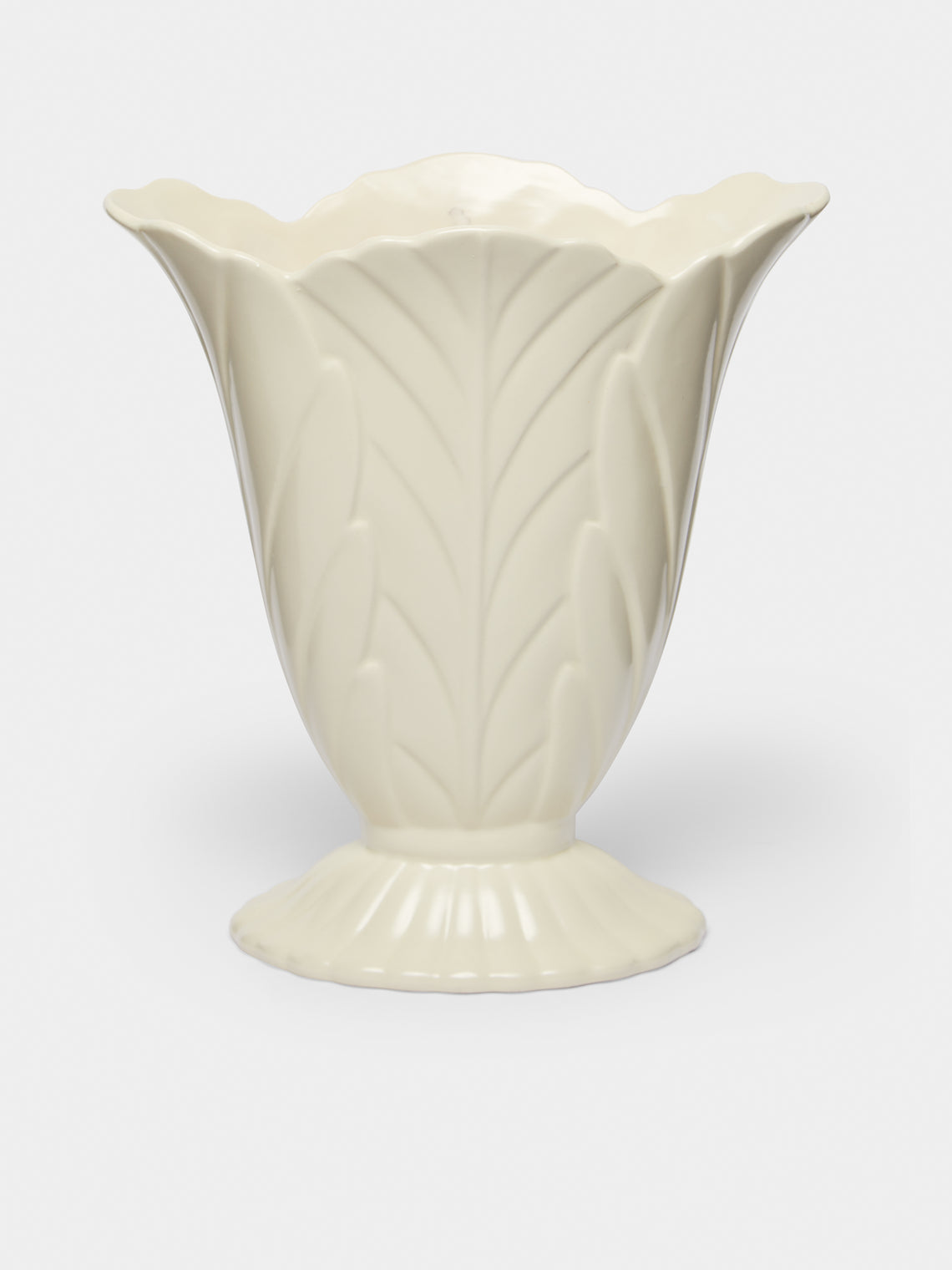 Antique and Vintage - 1930-1940 Leaf Embossed Ceramic Vase -  - ABASK - 