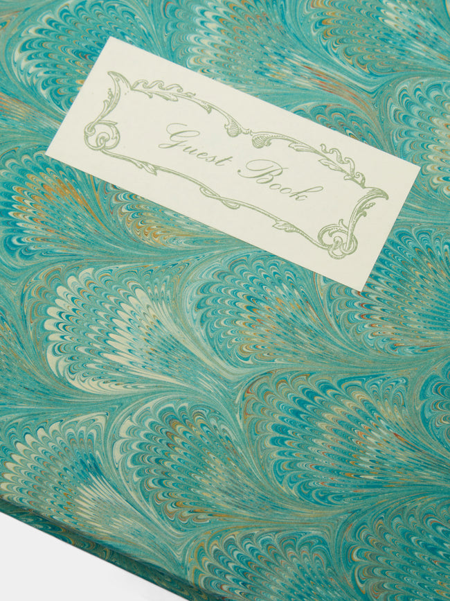 Giannini Firenze - Hand Marbled Guest Book - Green - ABASK