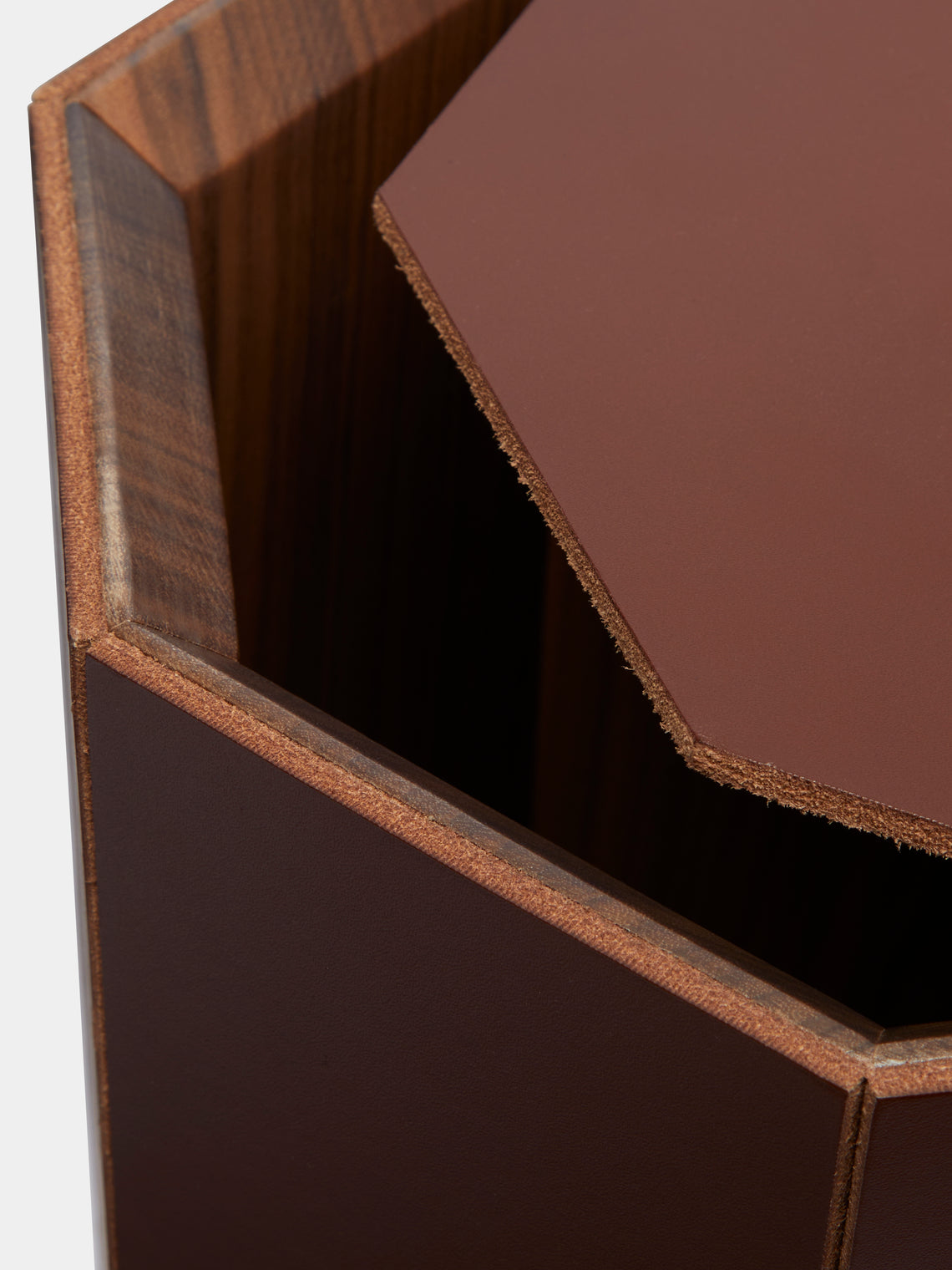 Rabitti 1969 - Coste Leather Wastepaper Bin -  - ABASK