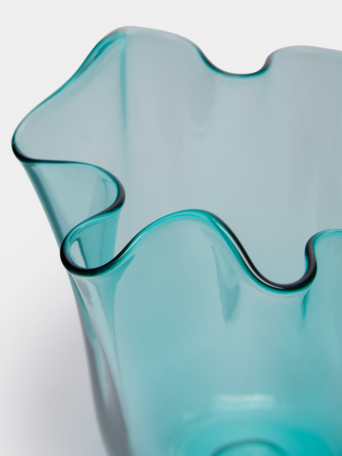 Venini - Fazzoletto Hand-Blown Murano Glass Small Vase - Green - ABASK