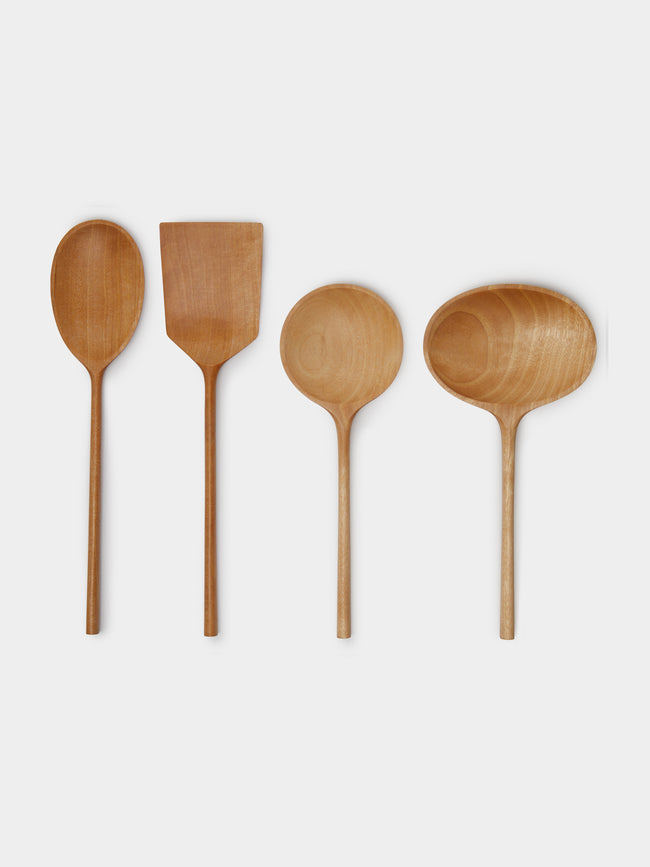 Jaejin Choi - Hand-Carved Birch Mixed Utensils (Set of 4) -  - ABASK - 