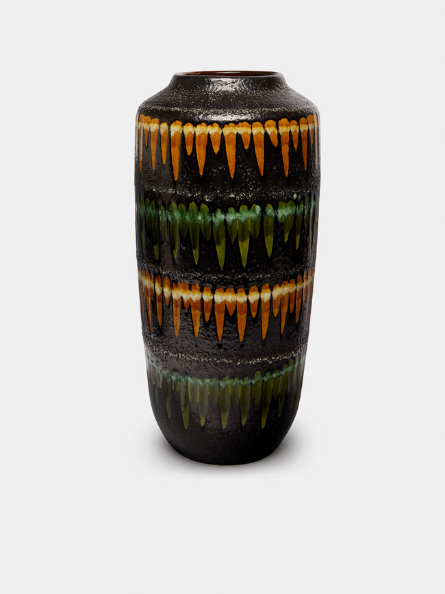 Antique and Vintage - 1950-1970 Fat Lava Vase - Black - ABASK - 