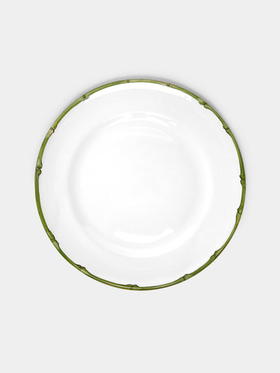 Z.d.G - Ramatuelle Bamboo Hand-Painted Ceramic Dinner Plates (Set of 2) - Green - ABASK - 