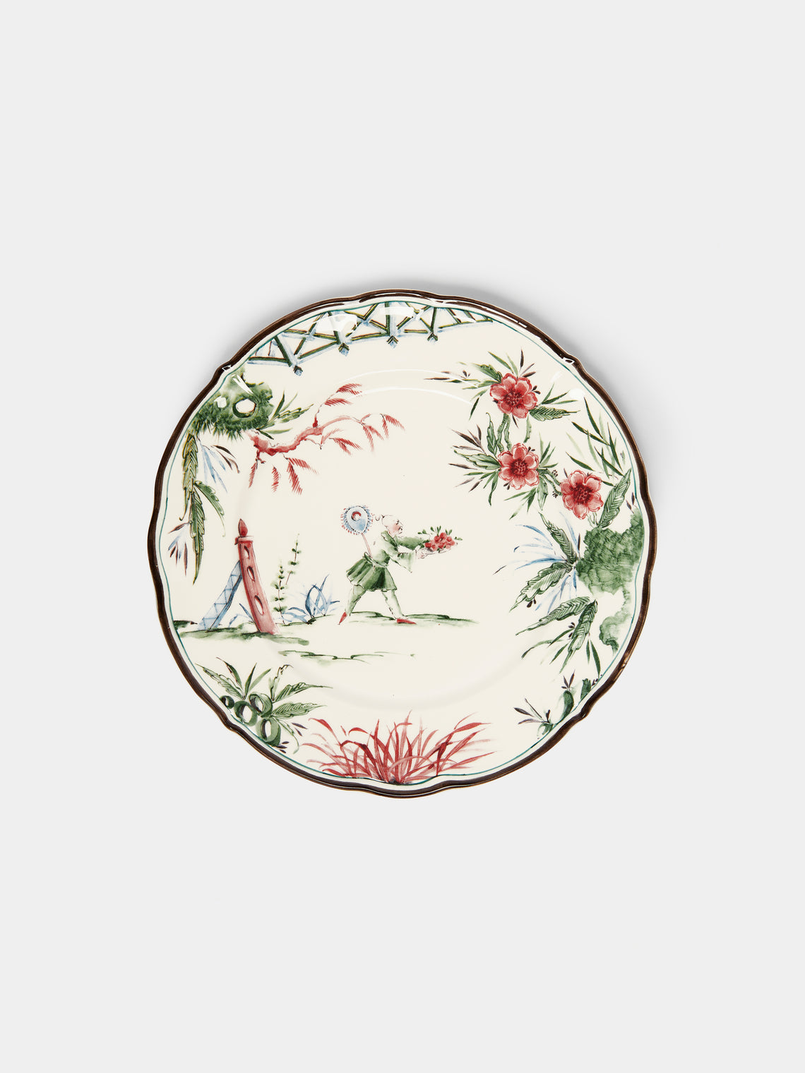 Chinoiserie Ceramic Salad / Dessert Plates – 9in/23cm (Set of 12)