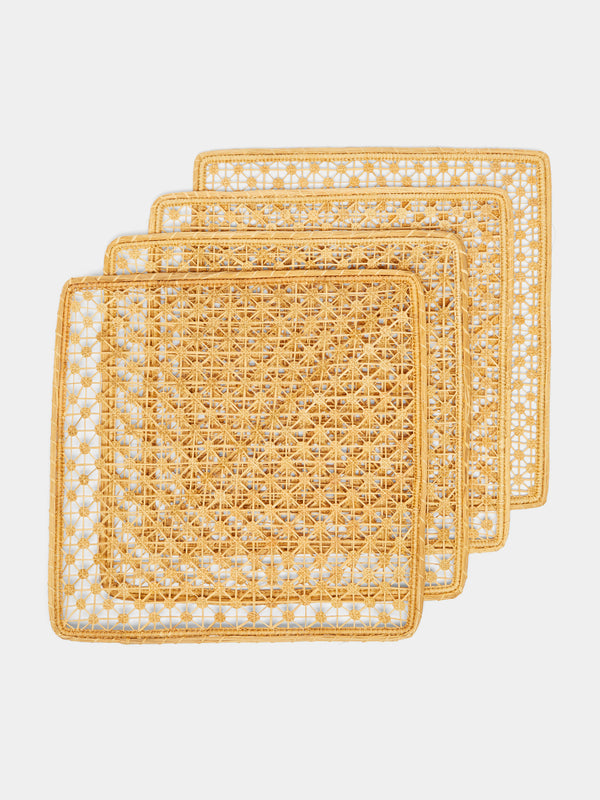 Artesanías del Atlántico - Nudilio Flower Handwoven Palm Placemats (Set of 4) -  - ABASK