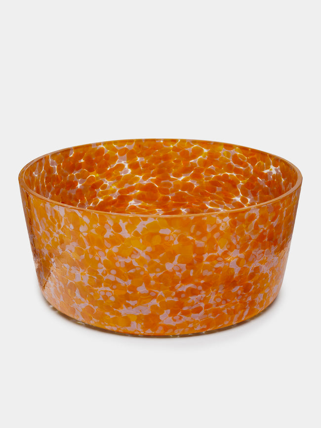 Stories of Italy - Macchia su Macchia Hand-Blown Murano Glass Large Bowl - Orange - ABASK - 