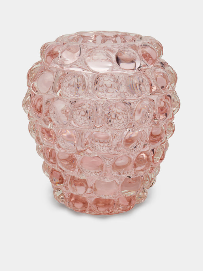 Yali Glass - Boboli Hand-Blown Murano Glass Vase - Pink - ABASK - 