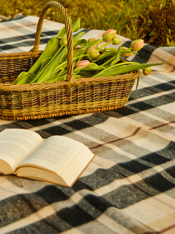 Johnstons of Elgin - Double-Faced Wool Check Blanket -  - ABASK