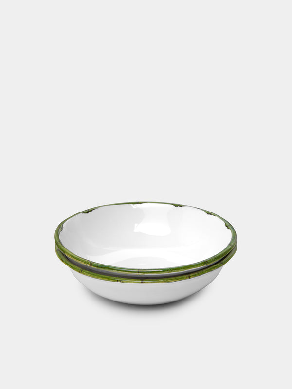 Z.d.G - Ramatuelle Bamboo Hand-Painted Ceramic Small Bowls (Set of 2) -  - ABASK