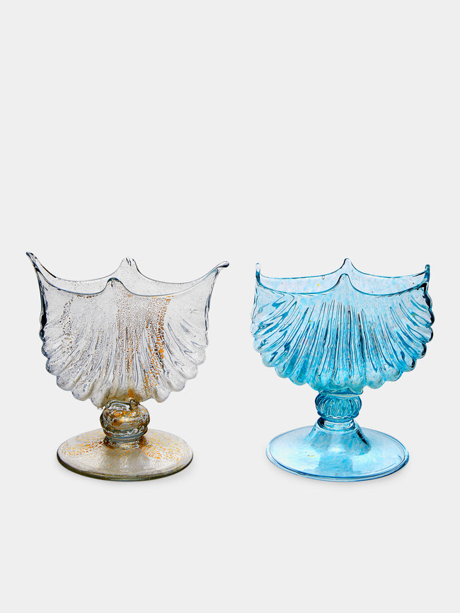 Antique and Vintage - 1950s Salviati & Co Murano Glass Compote (Set of 2) - Brown - ABASK - 