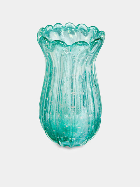 Antique and Vintage - 1950s Salviati & Co Murano Glass Vase - Blue - ABASK - 