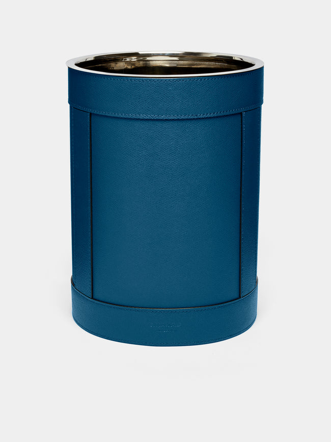 Giobagnara - Brus Leather Wastepaper Bin - Blue - ABASK - 