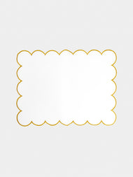 Angela Wickstead - Diletta Scalloped Linen Placemats (Set of 4) - White - ABASK - 