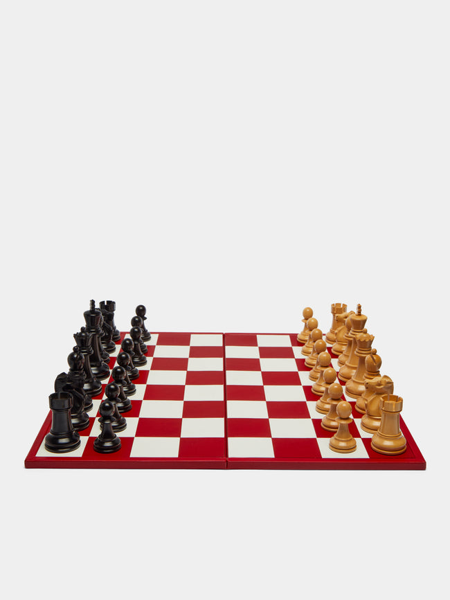 Asprey - Hanover Saddle Hide Chess Set - Red - ABASK - 