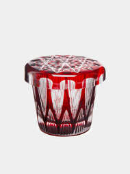 Hirota Glass - Edo Kiroko Hand-Cut Lidded Glass - Red - ABASK - 