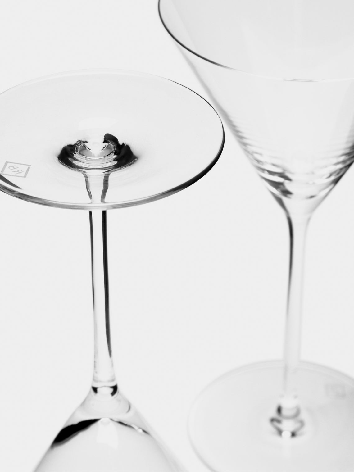 Hand-Blown Crystal Martini Glasses (Set of 2)