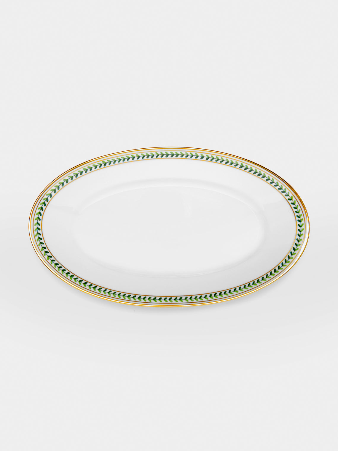 Augarten - Leafed Edge Hand-Painted Porcelain Serving Platter - White - ABASK - 