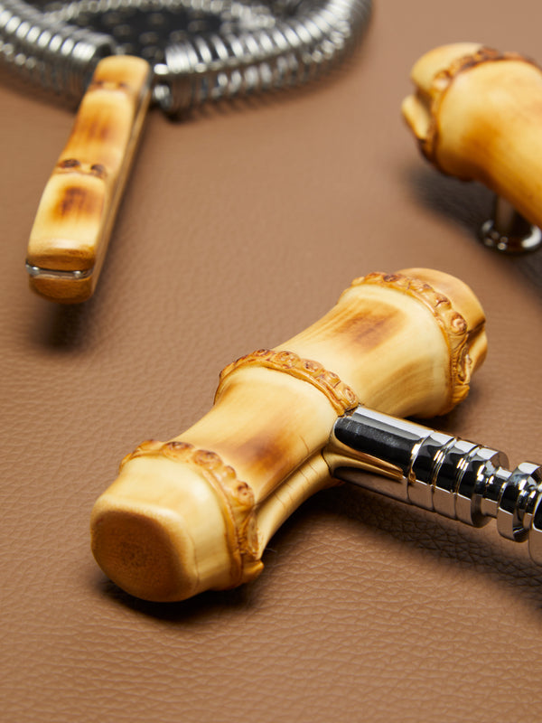 Lorenzi Milano - Bamboo and Leather Bar Set -  - ABASK