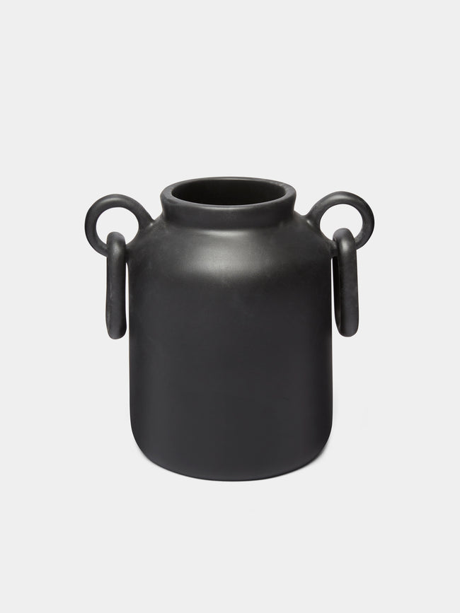 Revolution of Forms - Mitla Low Resin Vase - Black - ABASK - 