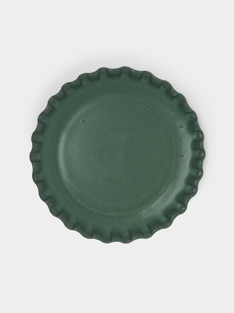 Perla Valtierra - Hand-Glazed Ceramic Dinner Plates (Set of 4) - Green - ABASK - 