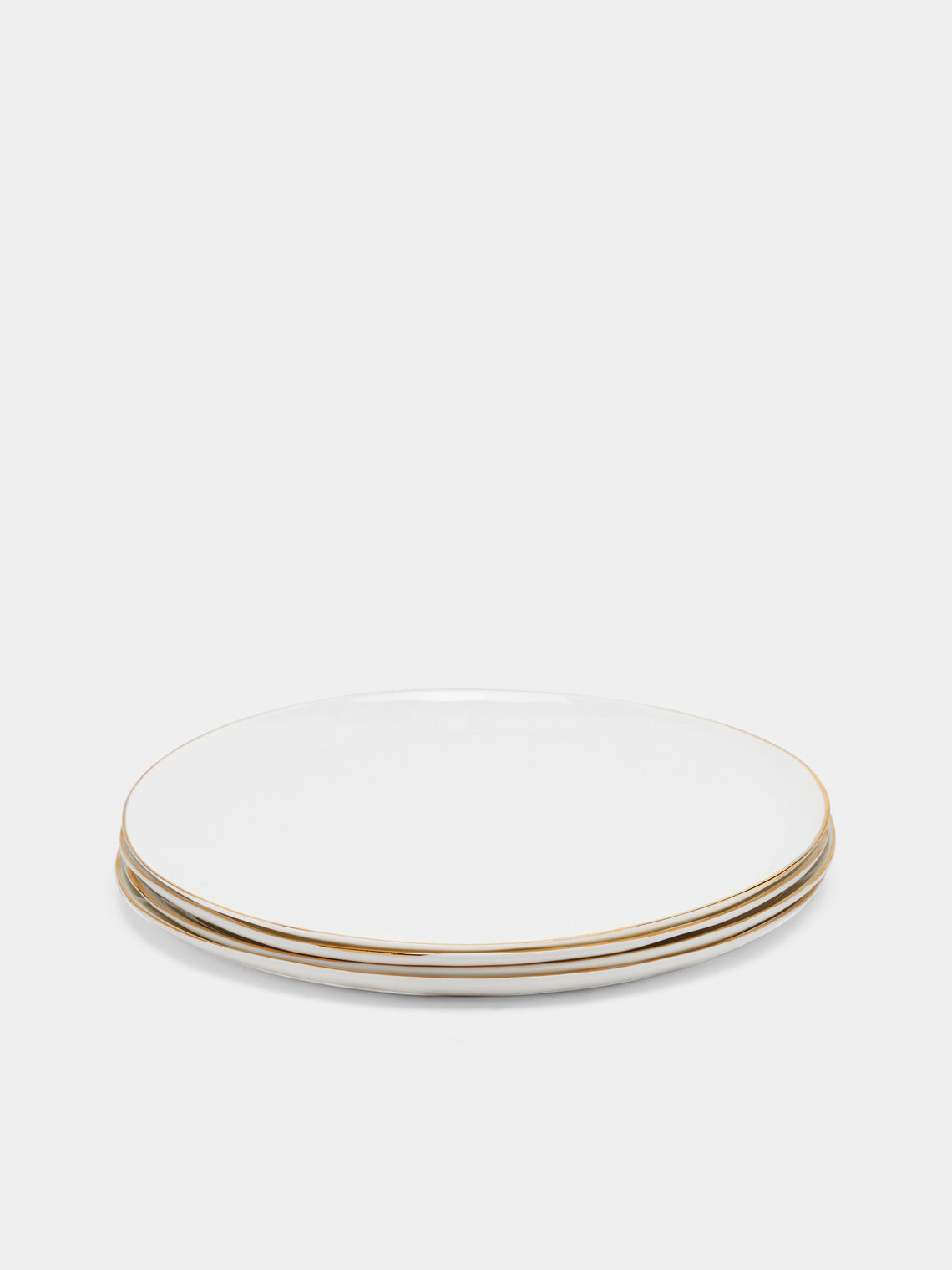 Feldspar - 24ct Gold Painted Bone China Dinner Plate (Set of 4) - White - ABASK