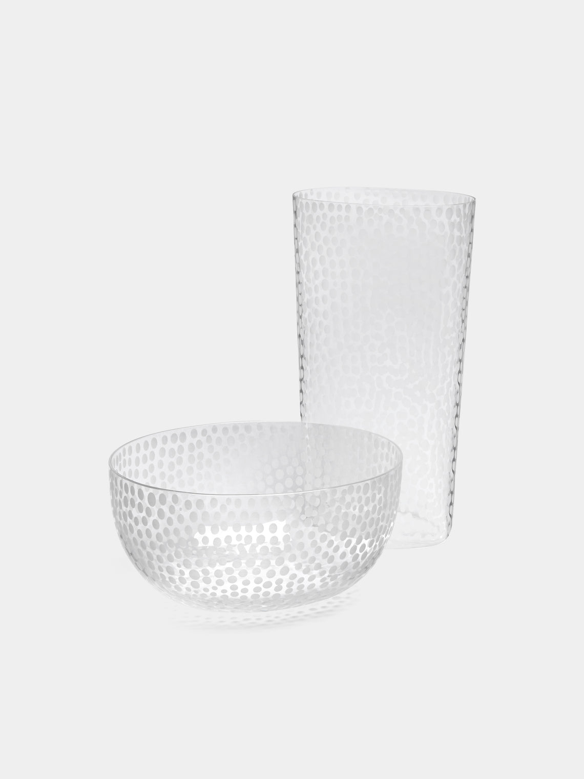 Carlo Moretti - Millebolle Hand-Blown Murano Glass Bowl - Clear - ABASK