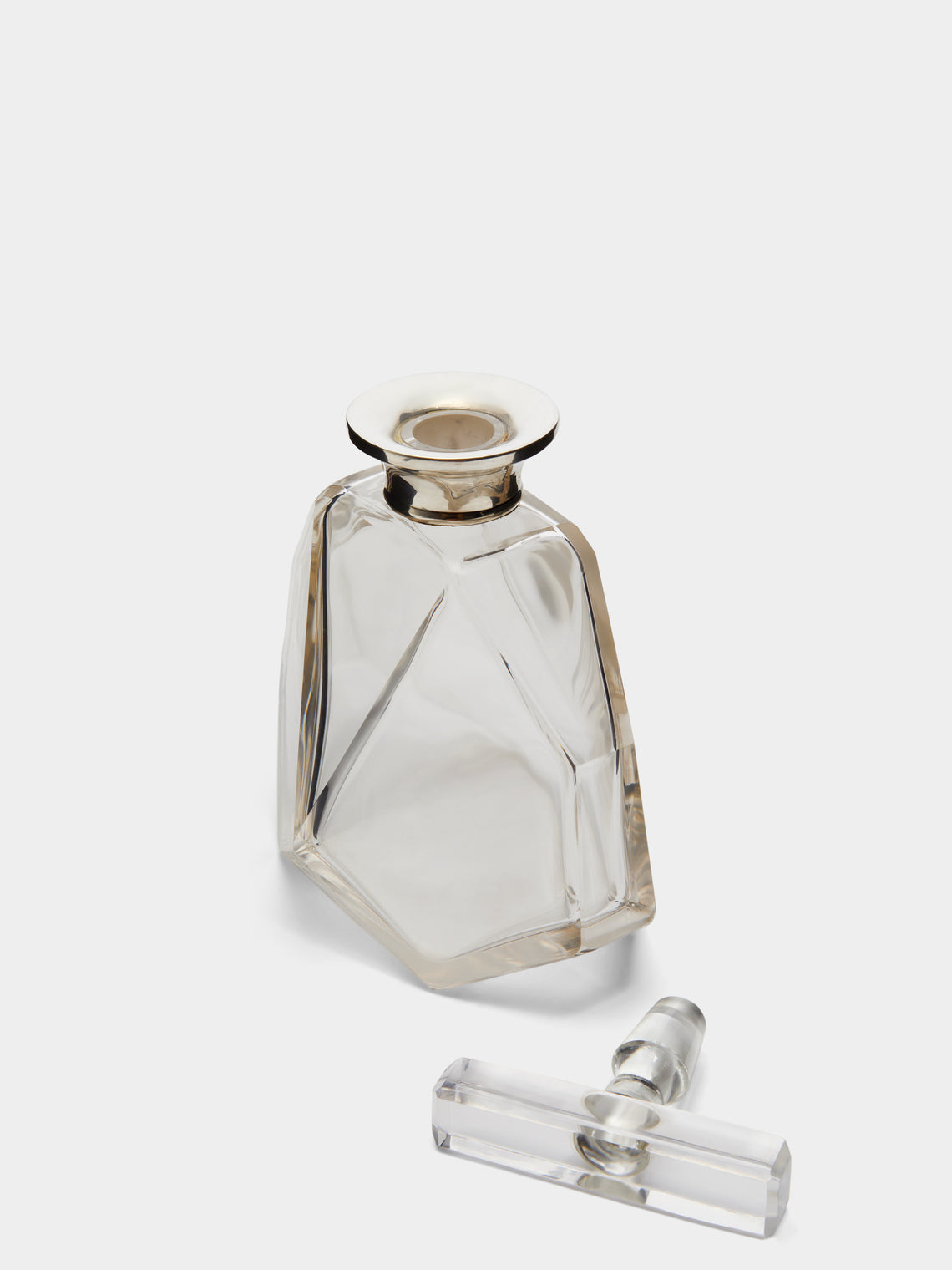 Antique and Vintage - 1930s English Art Déco Silver & Cut Glass Decanter -  - ABASK