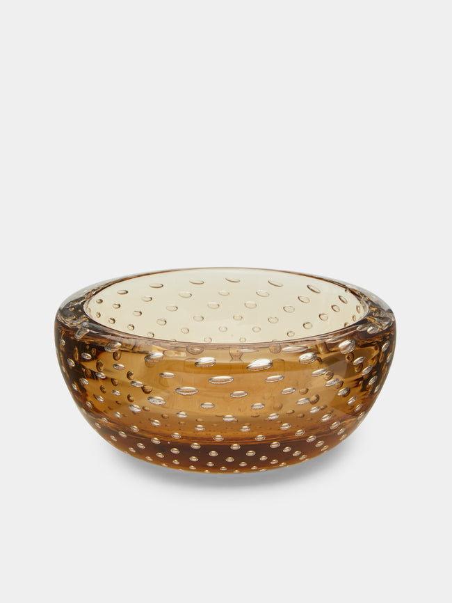 Yali Glass - Bullicante Hand-Blown Murano Glass Bowl - Taupe - ABASK - 