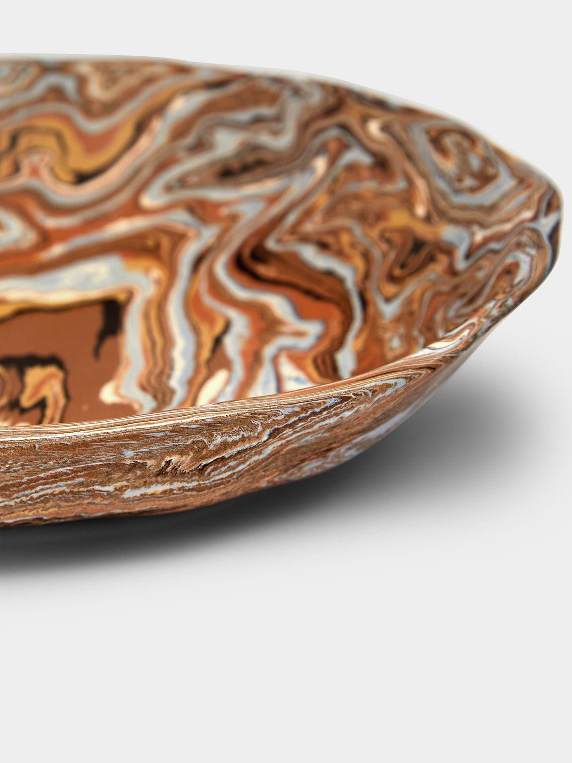 Atelier Saint-André Perrin - Marbled Ceramic Oval Serving Bowl -  - ABASK