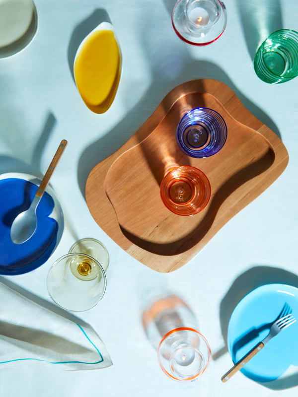 Yali Glass - Moribana Cherry Wood Medium Tray -  - ABASK