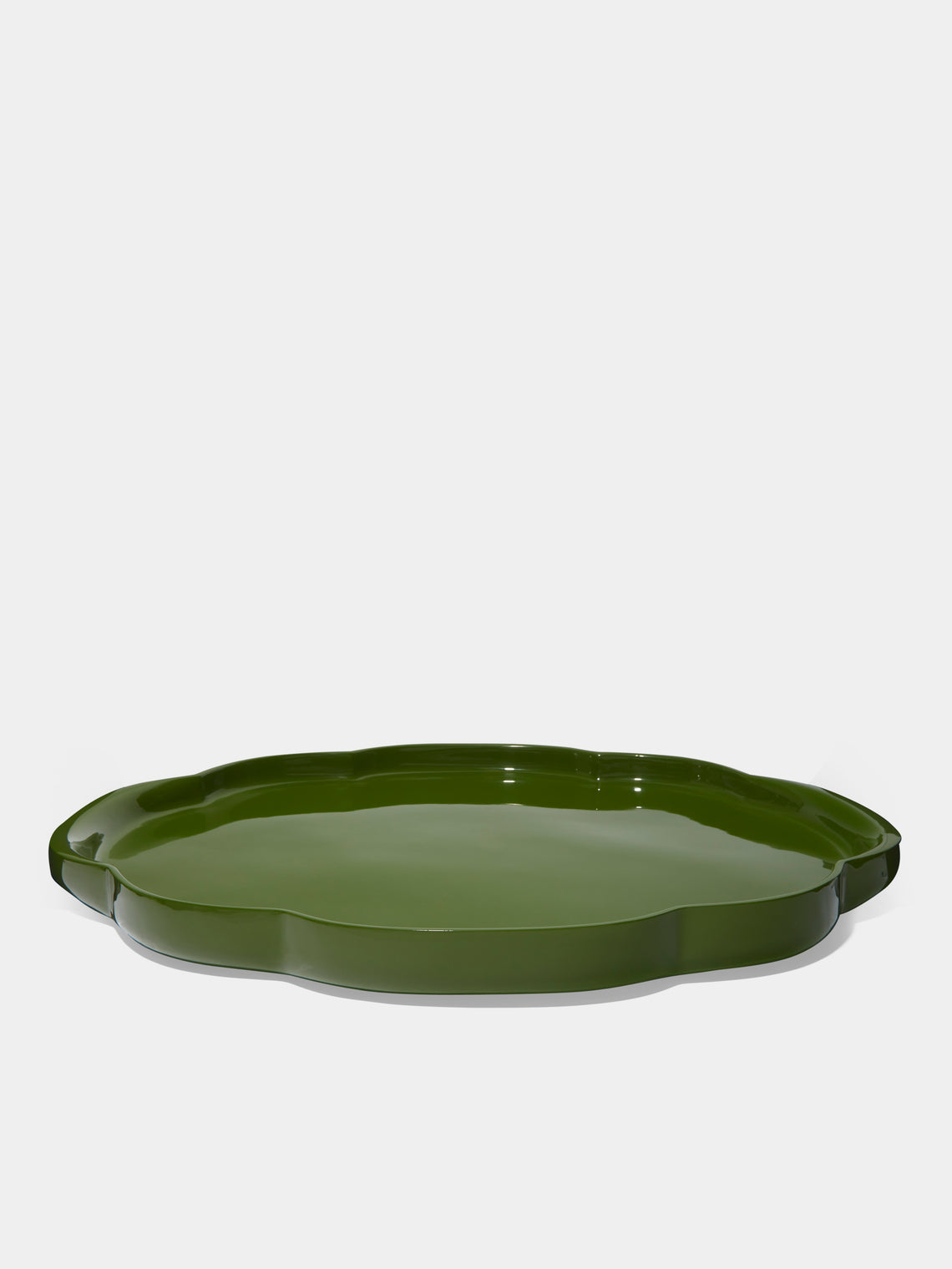 The Lacquer Company - Lacquered Oval Tray - Green - ABASK