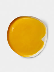 Pottery & Poetry - Hand-Glazed Porcelain Dinner Plates (Set of 4) - Yellow - ABASK - 