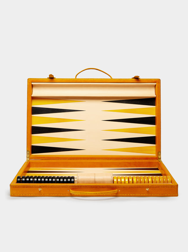 Nick Plant - Wood and Leather Backgammon Set - Yellow - ABASK - 