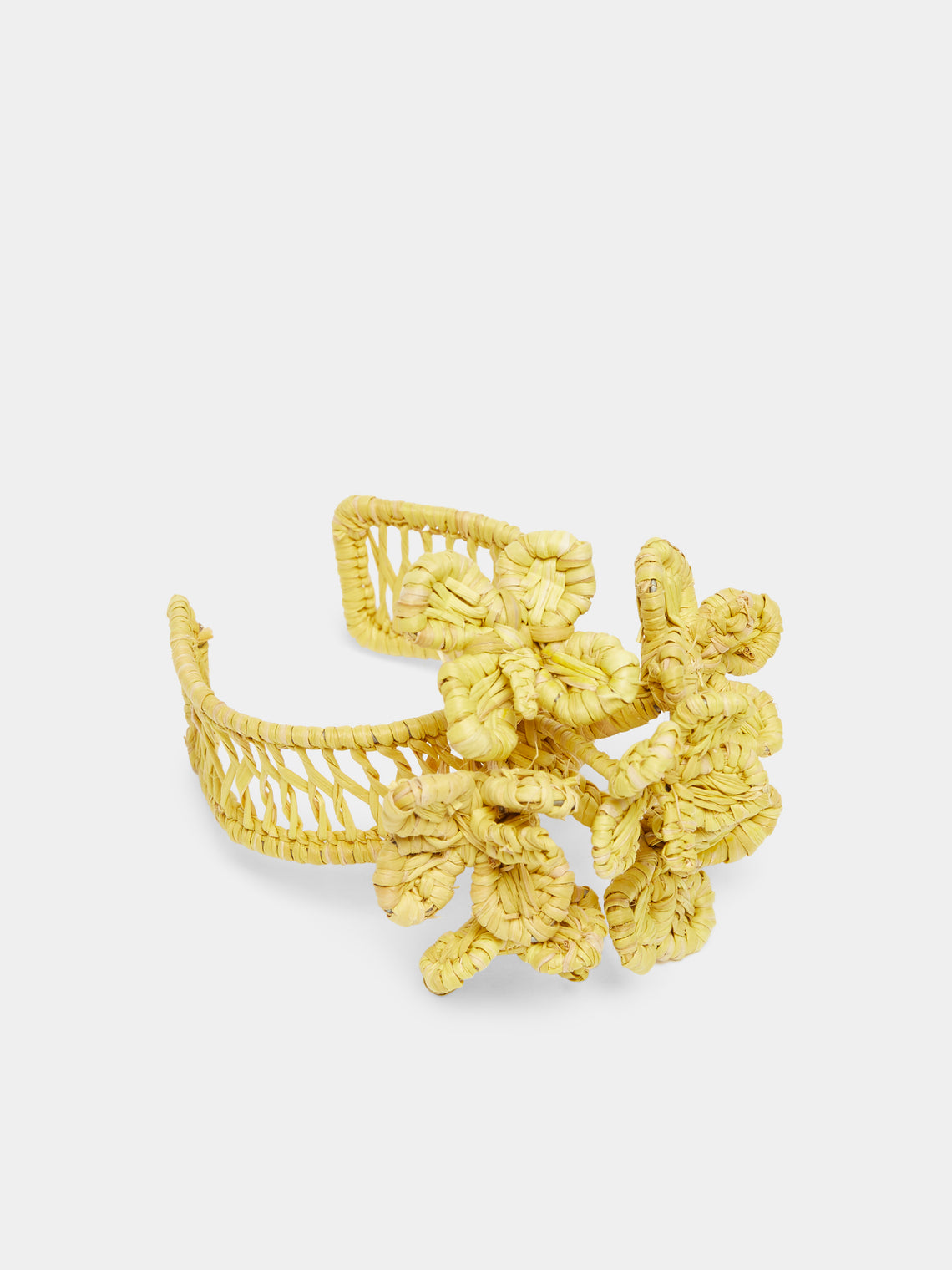 Coral Flower Handwoven Palm Napkin Rings (Set of 4)