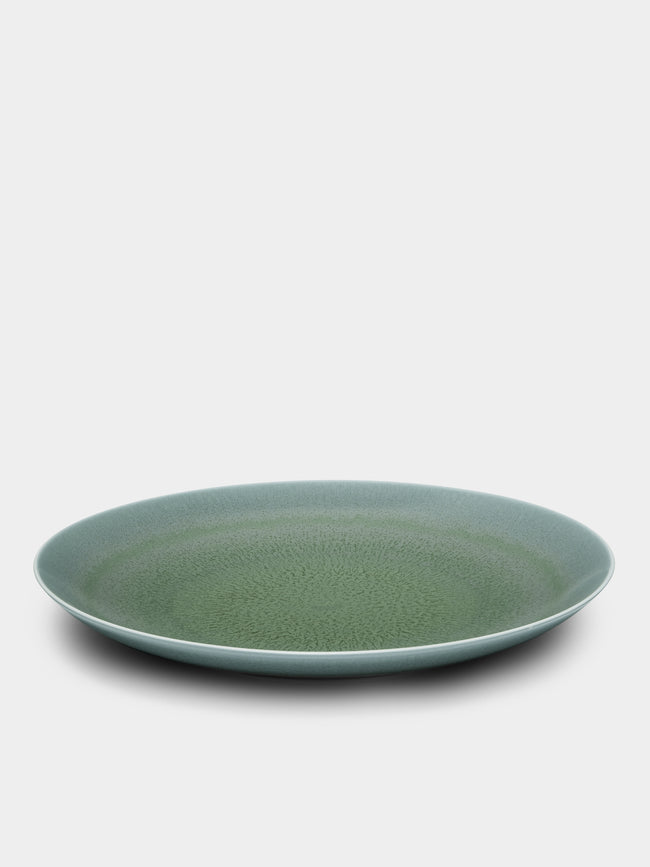 Jaune de Chrome - Todra Porcelain Flat Round Dish - Green - ABASK - 
