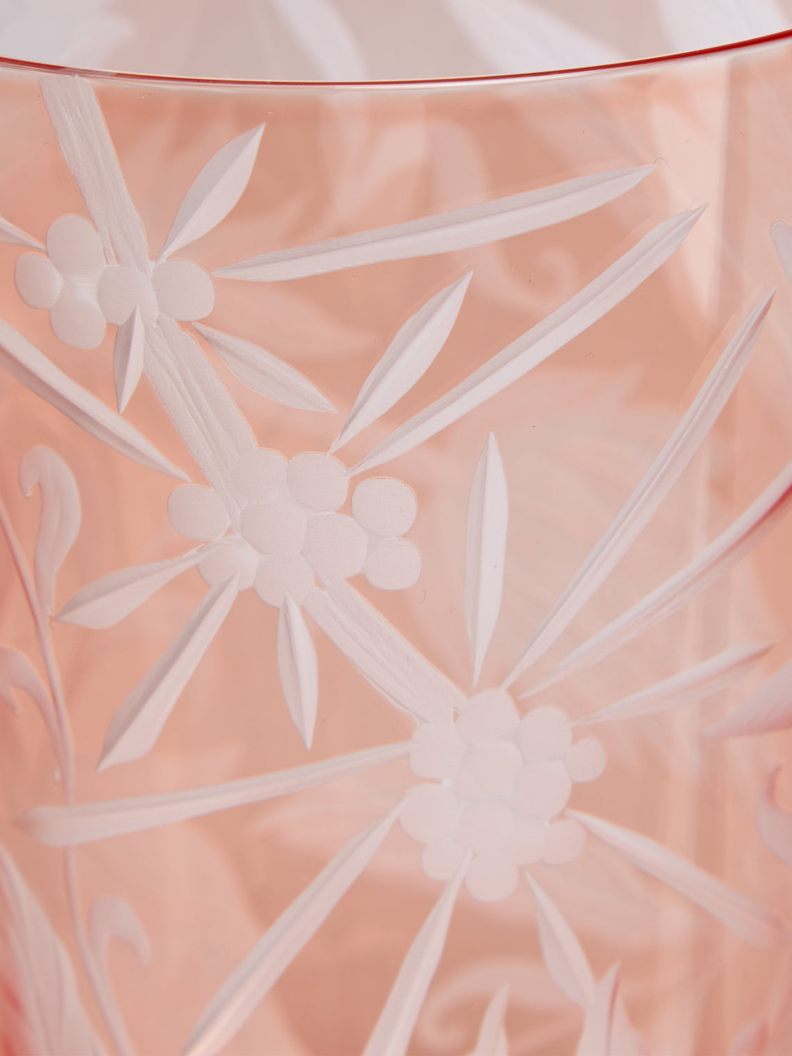 Artel - Jungle Deco Hand-Engraved Crystal Tumblers (Set of 4) - Pink - ABASK