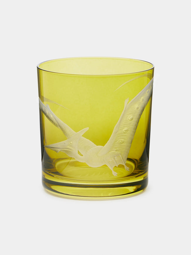 Artel - Hand-Engraved Pterodactyl Crystal Glass - Olive - ABASK - 