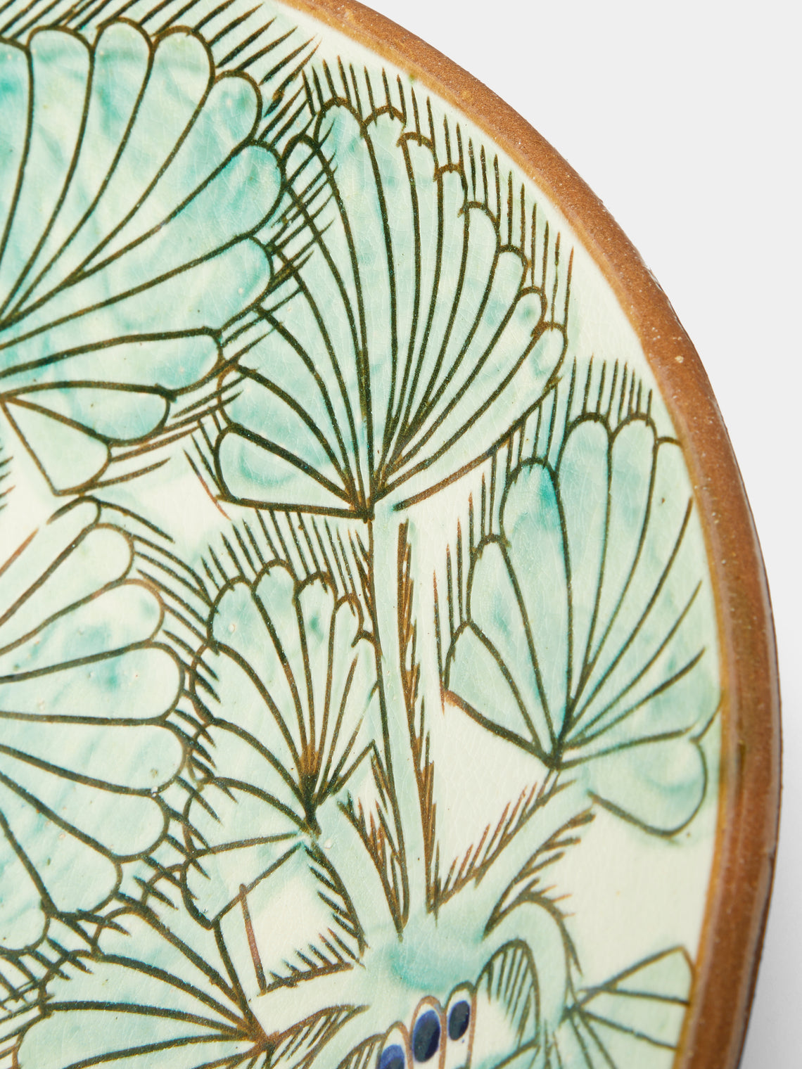 Malaika - Nakhla Palms Hand-Painted Serving Bowl - Green - ABASK