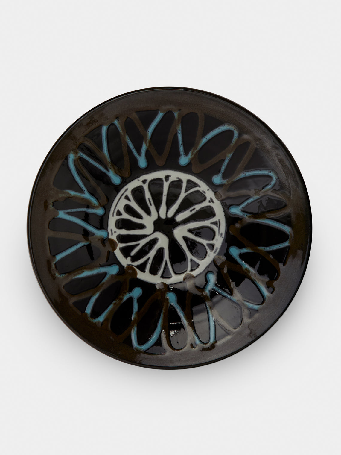 Antique and Vintage - 1950s-1970s Fat Lava Ceramic Bowl - Blue - ABASK