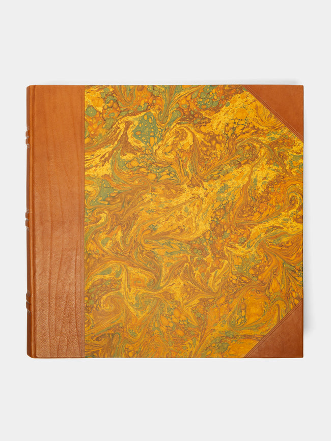 Giannini Firenze - Hand Marbled Leather Bound Photo Album - Orange - ABASK - 