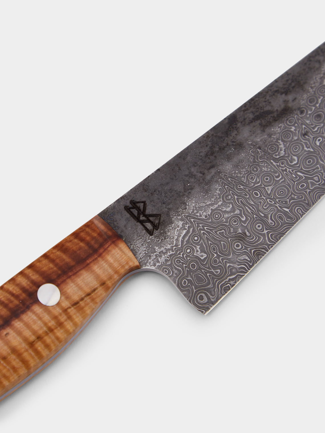 Bodman Blades - Hand-Forged Chestnut Burl and Damascus Steel K-Tipped Slicer -  - ABASK