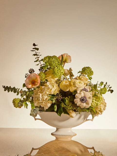 Antique and Vintage - 1930-1940 Wedgewood Deco Ceramic Vase with Handles - White - ABASK