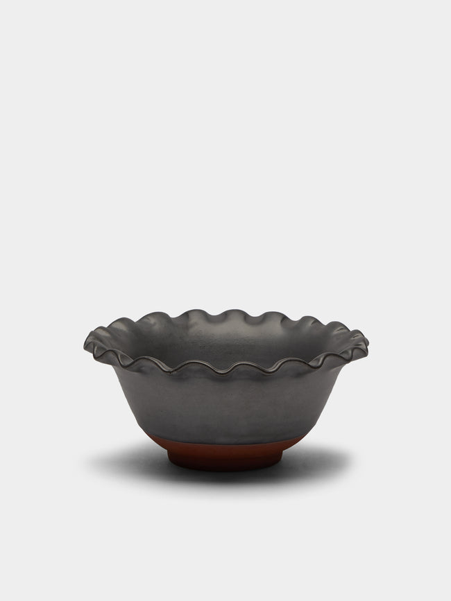 Perla Valtierra - Hand-Glazed Ceramic Small Serving Bowl - Black - ABASK - 