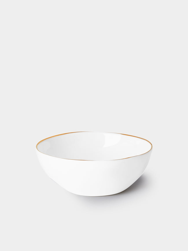 Feldspar - 24ct Gold Painted Bone China Ice Cream Bowl (Set of 4) - White - ABASK - 