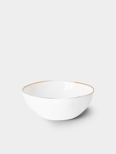 Feldspar - Hand-Painted 24ct Gold and Bone China Ice Cream Bowls (Set of 4) - White - ABASK - 