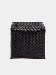 Riviere - Woven Leather Tissue Box - Black - ABASK - 