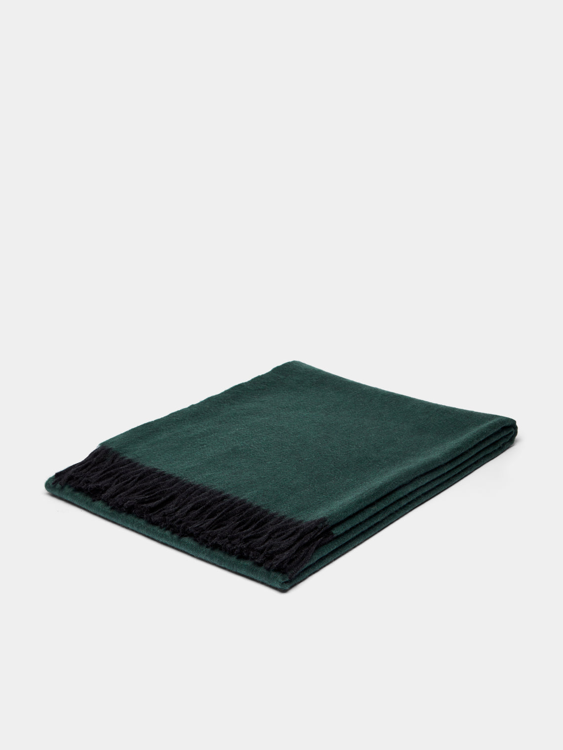 Begg x Co - Arran Cashmere Reversible Blanket - Green - ABASK